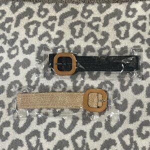 NWT - Two Woven Rattan Belts - OS